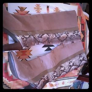 Suede an snake skin heel boots